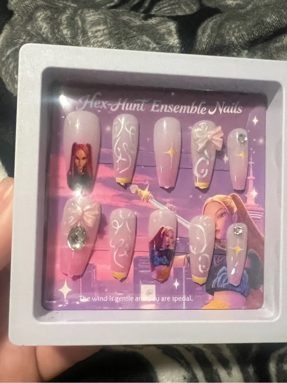 KPOP Ensemble Nails - Pink Decorative Press-On Nail Set